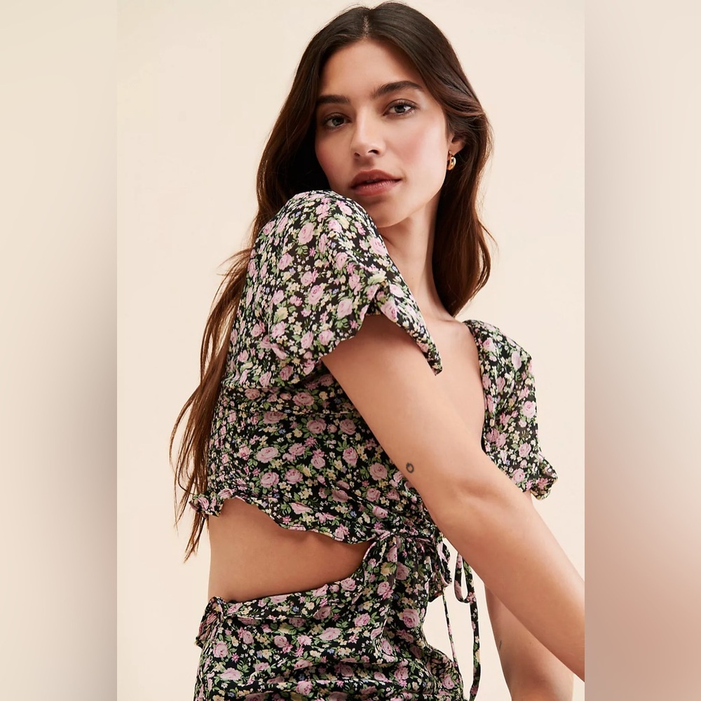 ASTR the Label Black Lilac Ditsy Dress